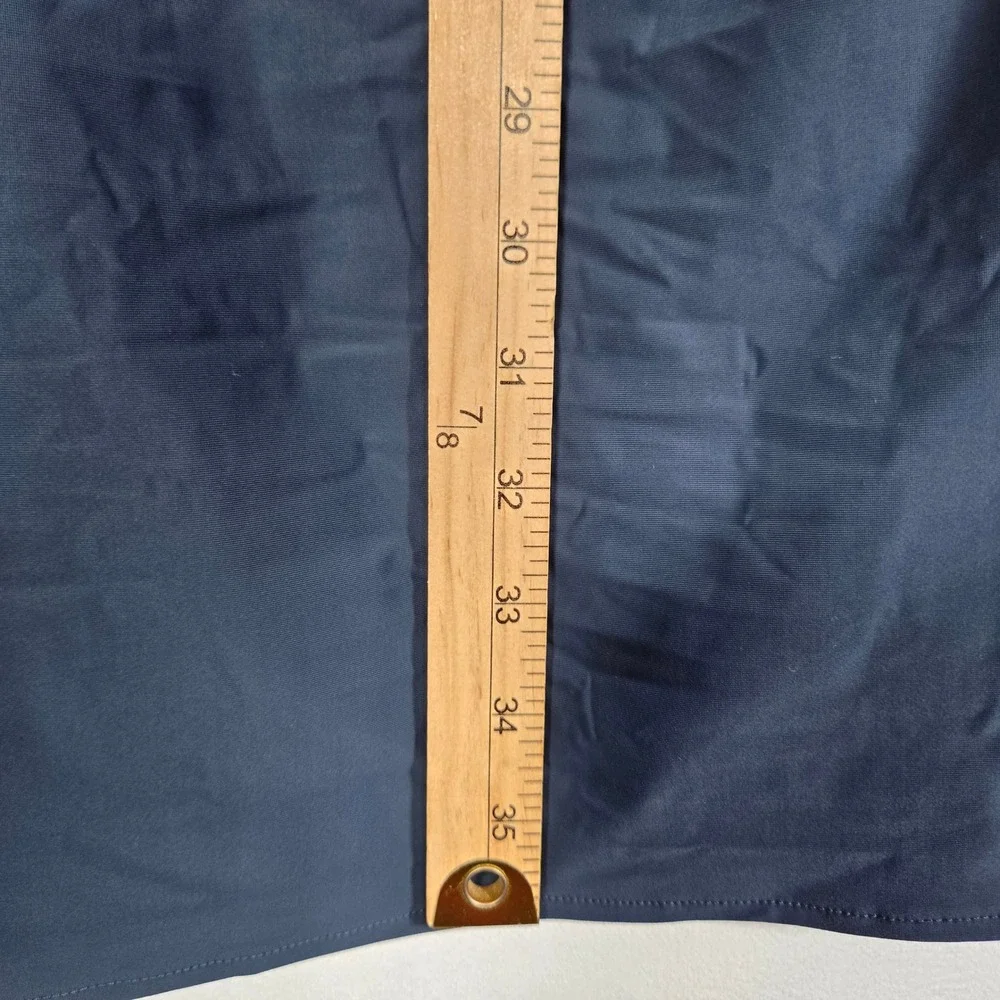 Spanx Sunshine Collared Drawstring Waist Dress XL Navy Blue Carry On Athleisure